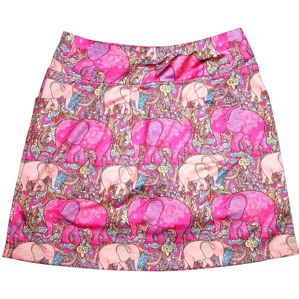 B Skinz Elephants Paisley Print Golf Tennis Skort Womens Small Casual Pockets - Picture 2 of 10